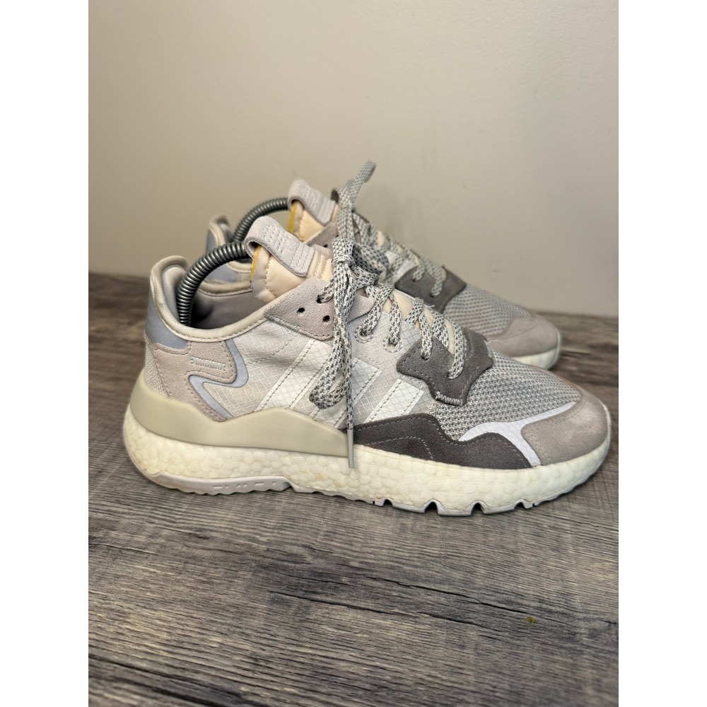 Adidas Nite Jogger Crystal White Grey Sneakers DA8692 Mens 8.5 Womens 9.5